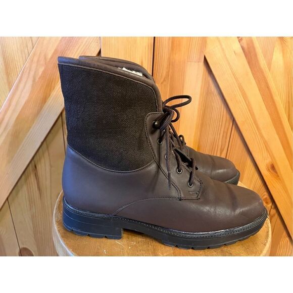 WANDERLUST Canada size 7.5M Lace Up WATERPROOF BROWN Ankle Boots Booties - Picture 1 of 10